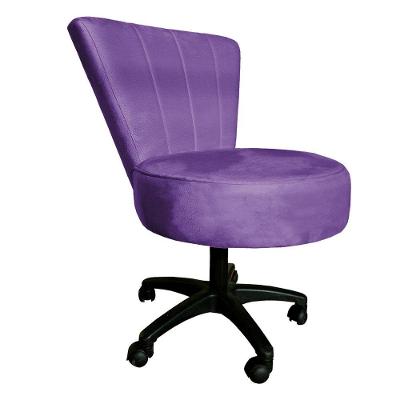 Cadeira Mocho Costurado Elegância Veludo Roxo Base Giratória - Pallazio