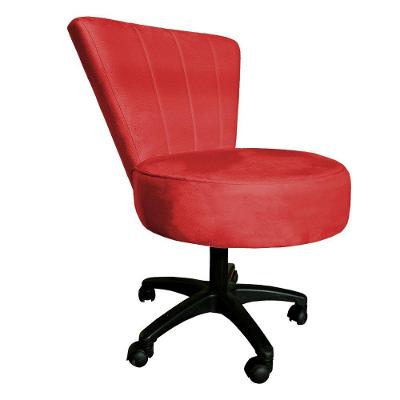 Cadeira Mocho Costurado Elegância Veludo Base Giratória - Pallazio Vermelho