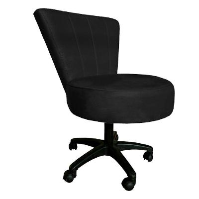 Cadeira Mocho Costurado Elegância Veludo Base Giratória - Pallazio Preto