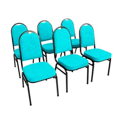 Kit Com 6 Cadeiras Para Auditórios Linha Hotel Verde