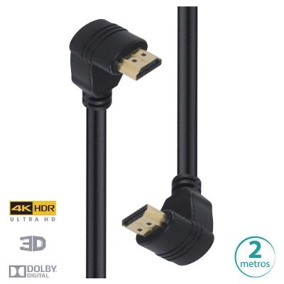 Cabo Hdmi 2.0 4K Ultra Hd 3D Conexão Ethernet Conectores 90°