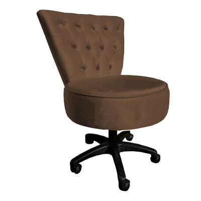 Cadeira Mocho Capitonê Elegância Veludo Base Giratória - Pallazio Marrom