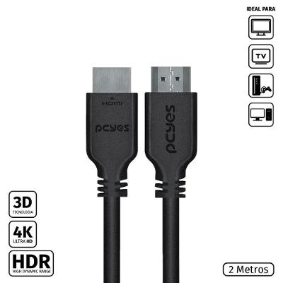 Cabo Hdmi 2.0 4K 30Awg Puro Cobre 2 Metros - Phm20-2