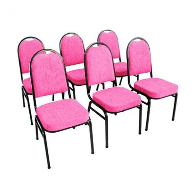 Kit Com 6 Cadeiras Para Auditórios Linha Hotel Rosa