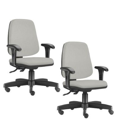Kit 02 Cadeiras Giratórias Job Diretor Executiva Cinza