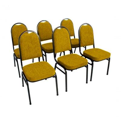 Kit Com 6 Cadeiras Para Auditórios Linha Hotel Amarelo