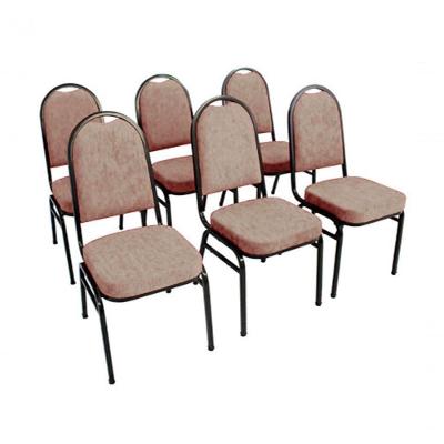 Kit Com 6 Cadeiras Para Auditórios Linha Hotel Bege