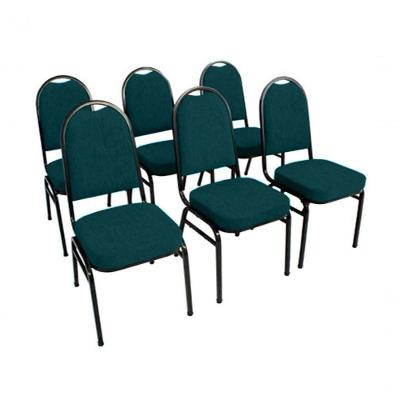 Kit Com 6 Cadeiras Para Auditórios Linha Hotel Verde