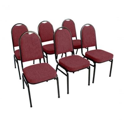 Kit Com 6 Cadeiras Para Auditórios Linha Hotel Vermelho.