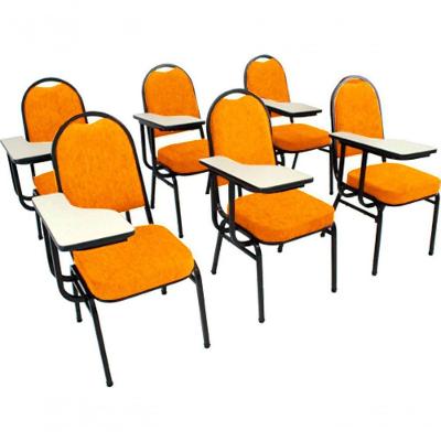 Kit Com 6 Cadeiras Para Auditórios Linha Hotel Laranja