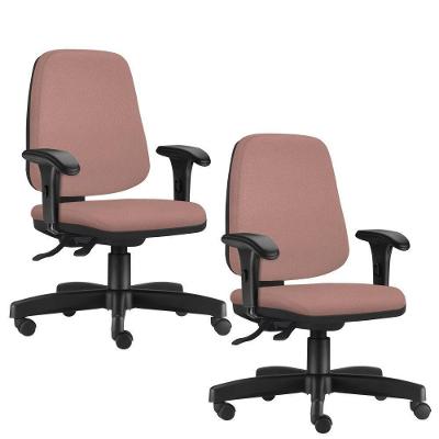 Kit 02 Cadeiras Giratórias Job Diretor Executiva Suede Rosê