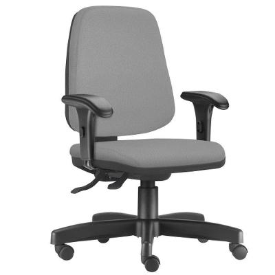 Cadeira Job L02 Diretor Executiva Couro Sintético Cinza