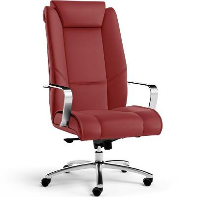 Cadeira De Escritório Presidente Tecido Sintético Vermelho