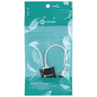 Adaptador P2 Duas Vias Usb Tipo C Fone + Microfone Adfmusbtc