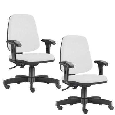 Kit 2 Cadeiras Giratórias Job Diretor Branco