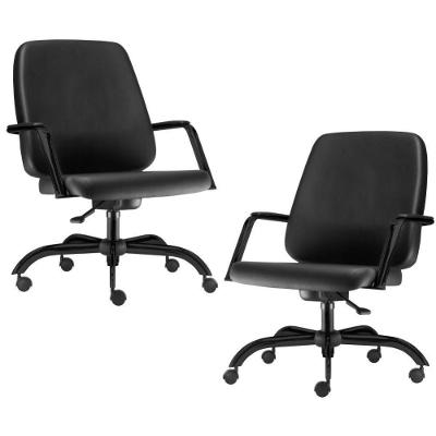 Kit 02 Cadeiras Executiva Diretor Preto Maxxer F02 Preto