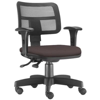 Cadeira Giratória Zip L02 Escritório Suede Marrom