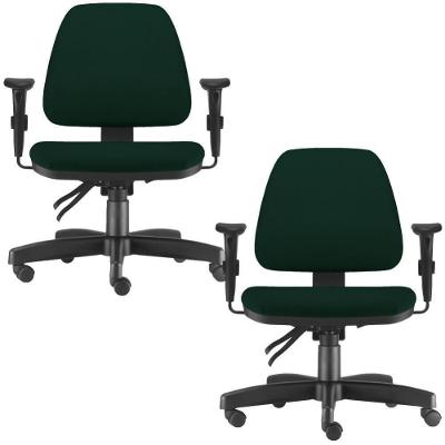 Kit 2 Cadeiras De Escritório Giratória Crepe Verde Musgo