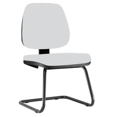 Cadeira Para Escritório Job L02 Fixa Couro Sintético Branco
