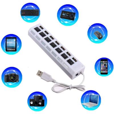Hub Usb 2.0 Hub De 7 Portas Usb Hub De Dados Portátil, Computador, Casa, Laptop Branco