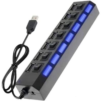 Hub Usb 7 Portas 2.0 Hd Extensor Pen Drive Hd Tomate- Preto