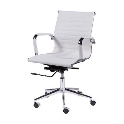 Cadeira De Escritorio Eames Esteirinha Baixa Pu Branca