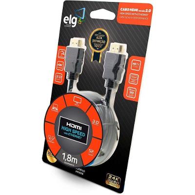 Cabo Hdmi 2.0 4k High Speed Ethernet 1,8 Metros Hs1018 Elg