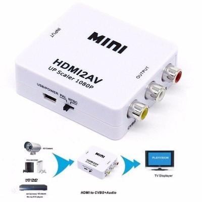 Mini Conversor Adaptador Hdmi para Rca Áudio e Vídeo - Hdmi2av