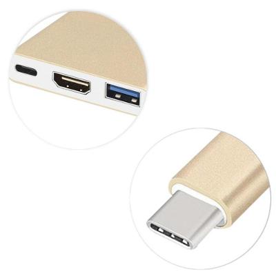 Adaptador 3x1 USB 3.1 Type-c Thunderbolt X Hdmi USB 3 Tipo C