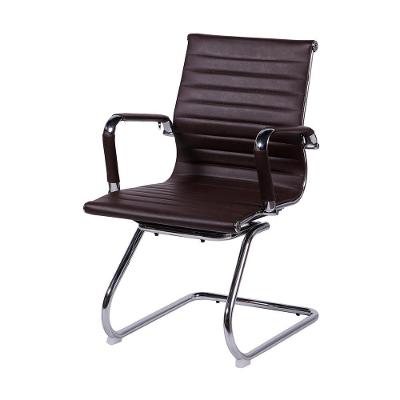 Cadeira De Escritório Eames Esteirinha Baixa Fixa Pu Café