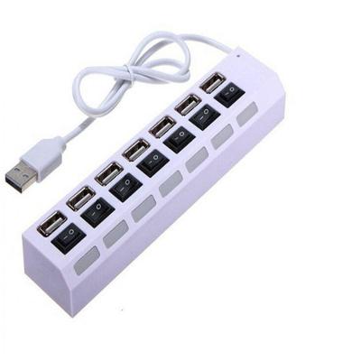 Hub 7 Portas USB 2.0 Led Indicador Entrada para Fonte Branco