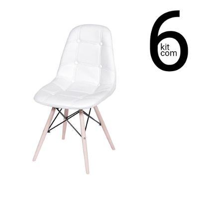 Conjunto 6 Cadeiras Eames Dsw Botonê Branca