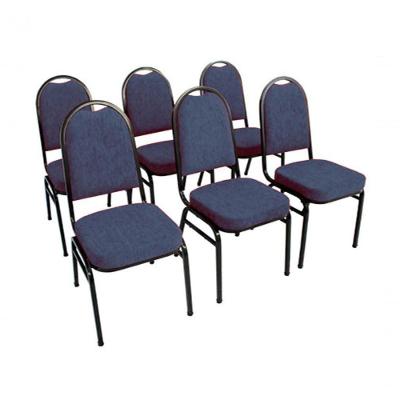 Kit Com 6 Cadeiras Para Auditórios Linha Hotel Azul.