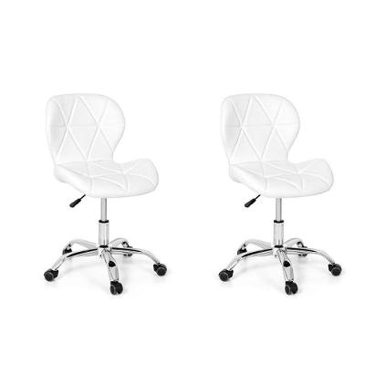 Conjunto 02 Cadeiras Office Eiffel Slim Base Giratória Branca