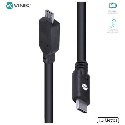 Cabo Usb Tipo C X Micro Usb B Macho 2.0 1,5 Metros - C20Mua