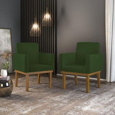 Kit 2 Cadeiras Base Reforçada Para Escritório verde