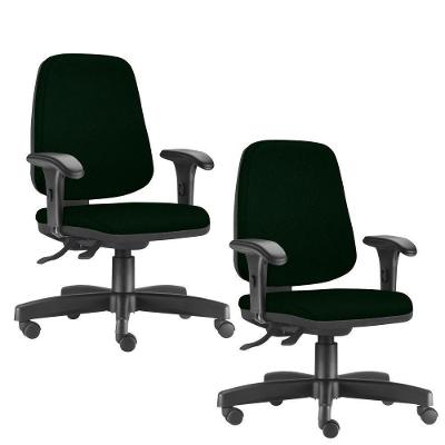 Kit 2 Cadeiras Giratórias Job Diretor Crepe Verde Musgo