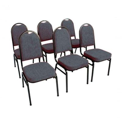 Kit Com 6 Cadeiras Para Auditórios Linha Hotel Cinza