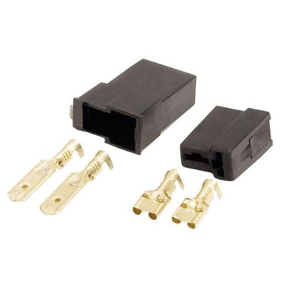 Conector Permak 2 Vias Quadrado Com Terminais Kit 4 Pecas (E