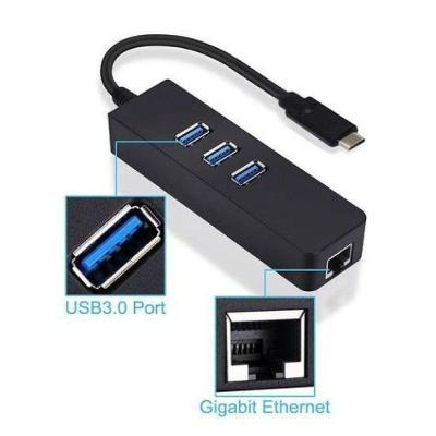Conversor Usb Type C 3 1 Para Rj45 Gigabit E 3 Portas Usb 3