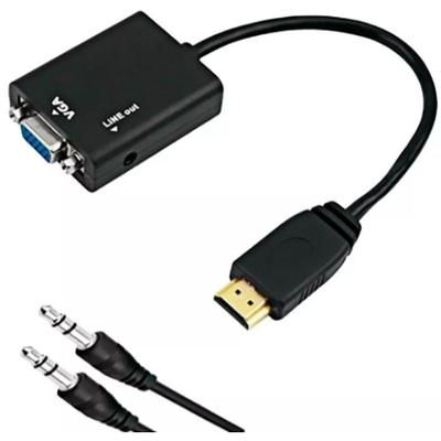 Cabo Conversor Adaptador Saída De Vídeo Vga+audio