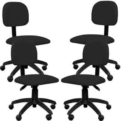 Kit 4 Cadeiras De Escritório M2 Corano Preto