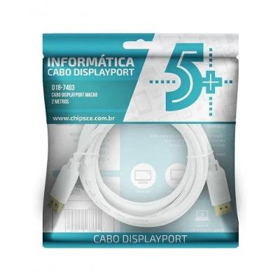 Cabo Displayport Macho X Macho 2 Metros Branco