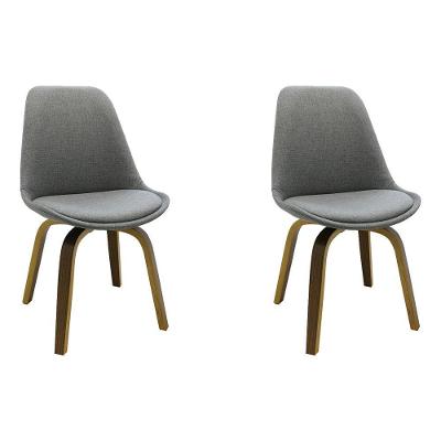 Kit 2 Cadeiras Decorativas Sala E Escritório Softline Linho Cinza G56 - Gran Belo