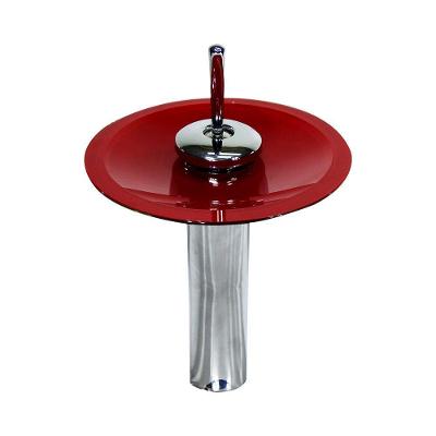 Torneira Monocomando De Vidro Redonda Alta Vermelho Ferrari