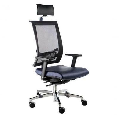 Cadeira Presidente Com Encosto Tela Mesh Net Design Preto.