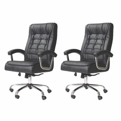 Kit 2 Cadeiras De Escritório Presidente Top Preta Preto