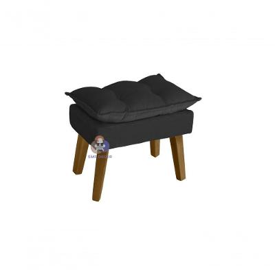Puff Banqueta Decorativa Opala Preto Smf Decor