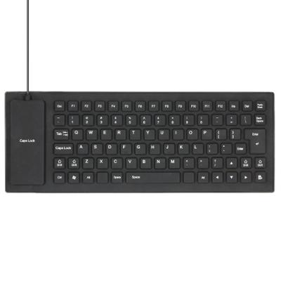 Teclado Dobravel Emborrachado Resistente Agua Usb Preto