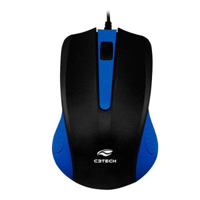 Mouse C3tech Ms-20bl, Usb, 1000 Dpi, Preto E Azul